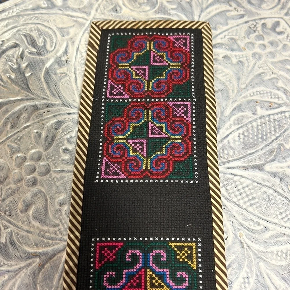 Hmong Vintage Cross Stitch Belt or Wall Art. Vibrant Colors Excellent Condition